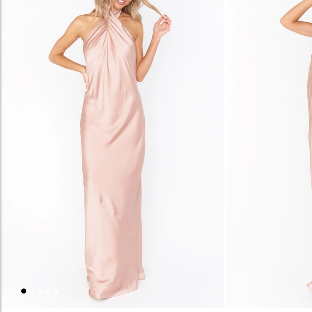 Showmeyourmumu bridesmaid rose gold luxe dress